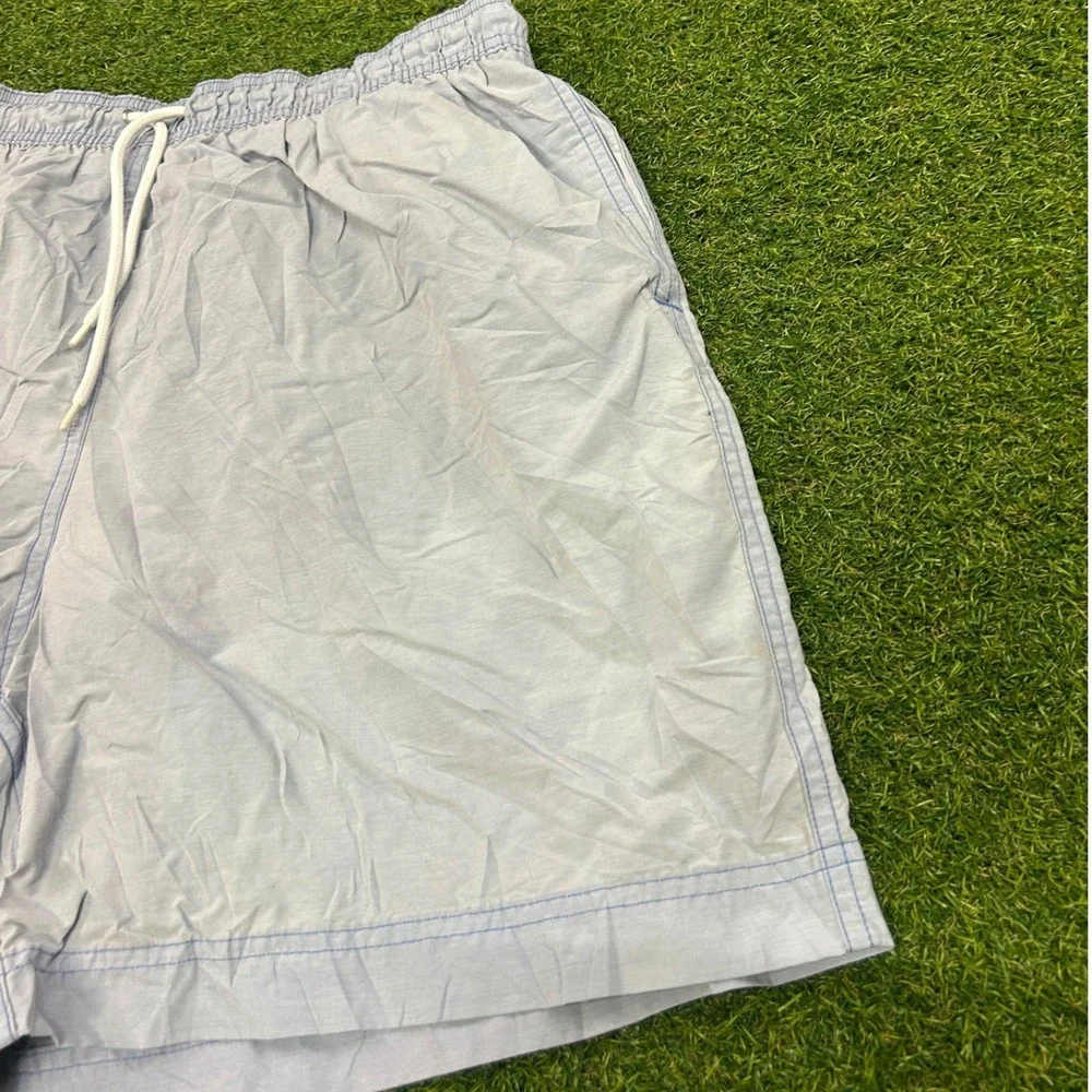 Brooks Brothers 346 Mens Blue Swim Trunks Cargo Pocket Mesh Lined Shorts Large